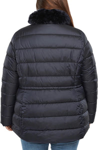 Barbour - Fortmartine Faux Fur Trimmed Quilted Jacketm (Size 14/1X)