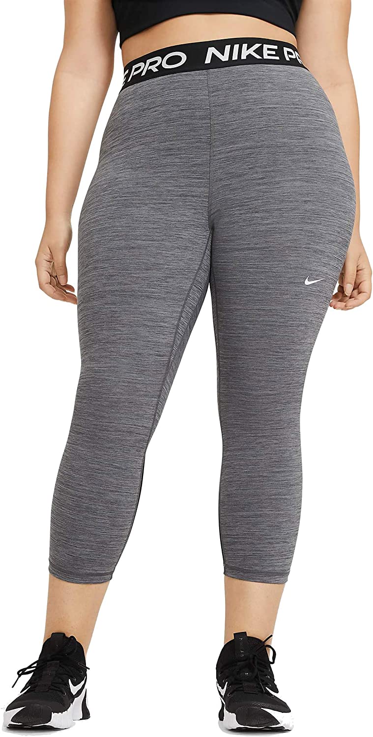 Nike Pro 365 Women's Cropped Leggings, Gray/Black (Plus, 54% OFF